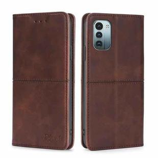 For Nokia G21/G11 Cow Texture Magnetic Horizontal Flip Leather Phone Case(Dark Brown)