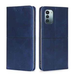 For Nokia G21/G11 Cow Texture Magnetic Horizontal Flip Leather Phone Case(Blue)