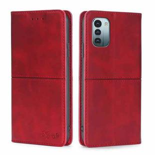 For Nokia G21/G11 Cow Texture Magnetic Horizontal Flip Leather Phone Case(Red)