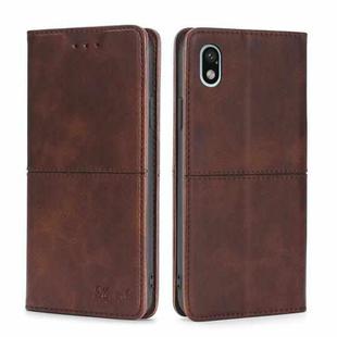 For Sony Xperia ACE III Cow Texture Magnetic Horizontal Flip Leather Phone Case(Dark Brown)