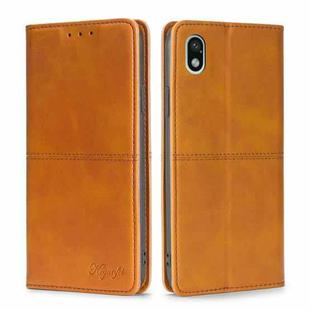 For Sony Xperia ACE III Cow Texture Magnetic Horizontal Flip Leather Phone Case(Light Brown)