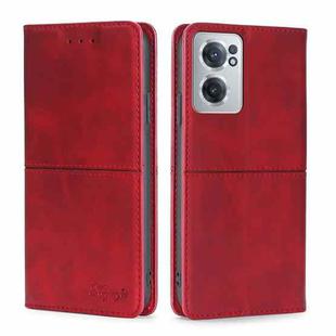For OnePlus Nord CE 2 5G Cow Texture Magnetic Horizontal Flip Leather Phone Case(Red)