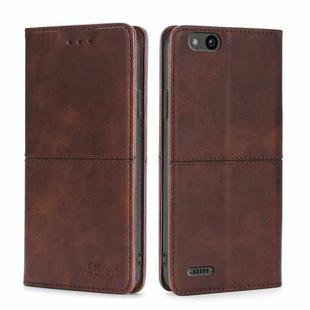 For ZTE Tempo X/Vantage/Z839/N9137 Cow Texture Magnetic Horizontal Flip Leather Phone Case(Dark Brown)