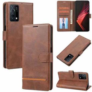 For OPPO K9 Classic Wallet Flip Leather Phone Case(Brown)