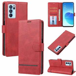 For OPPO Reno6 Pro Classic Wallet Flip Leather Phone Case(Red)