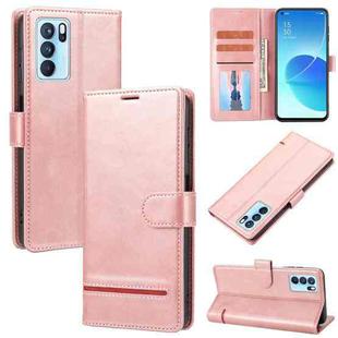 For OPPO Reno6 Pro Classic Wallet Flip Leather Phone Case(Pink)