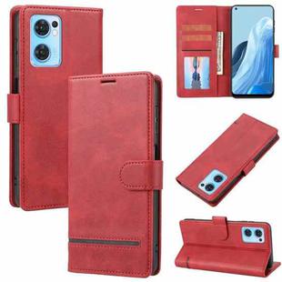 For OPPO Reno7 5G Classic Wallet Flip Leather Phone Case(Red)