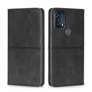 For TCL 20B/6159K Cow Texture Magnetic Horizontal Flip Leather Phone Case(Black)