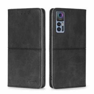 For TCL 30 5G/30+ 5G Cow Texture Magnetic Horizontal Flip Leather Phone Case(Black)