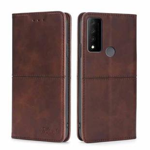 For TCL 30 V 5G/T781S Cow Texture Magnetic Horizontal Flip Leather Phone Case(Dark Brown)