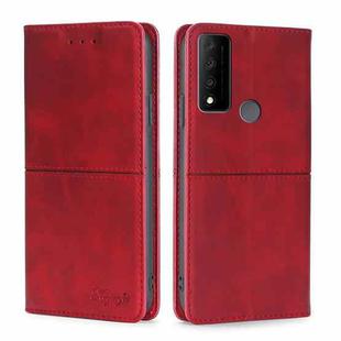 For TCL 30 V 5G/T781S Cow Texture Magnetic Horizontal Flip Leather Phone Case(Red)