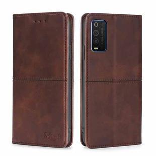 For TCL 205 Cow Texture Magnetic Horizontal Flip Leather Phone Case(Dark Brown)