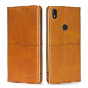 For Alcatel  Axel/Lumos Cow Texture Magnetic Horizontal Flip Leather Phone Case(Light Brown)
