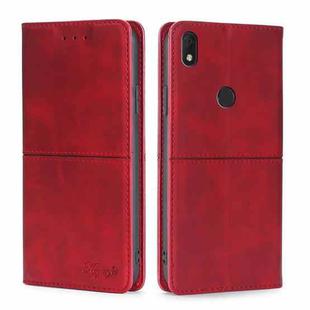 For Alcatel  Axel/Lumos Cow Texture Magnetic Horizontal Flip Leather Phone Case(Red)