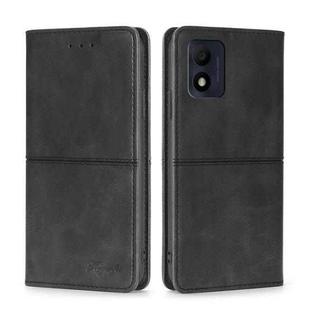 For Alcatel 1B 2022 Cow Texture Magnetic Horizontal Flip Leather Phone Case(Black)