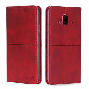For Fujitsu Arrows F-52B Cow Texture Magnetic Horizontal Flip Leather Phone Case(Red)