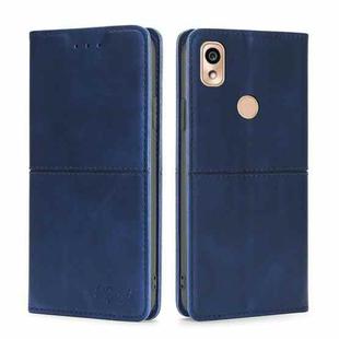 For Kyocera KY-51B Cow Texture Magnetic Horizontal Flip Leather Phone Case(Blue)