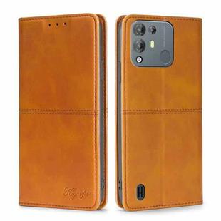 For Blackview A55 Pro Cow Texture Magnetic Horizontal Flip Leather Phone Case(Light Brown)