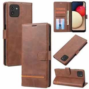 For Samsung Galaxy A03 166mm Classic Wallet Flip Leather Phone Case(Brown)