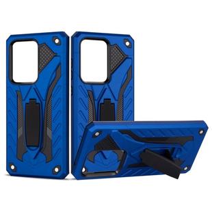 For Galaxy S20 Ultra Shockproof TPU + PC Protective Case with Holder(Blue)