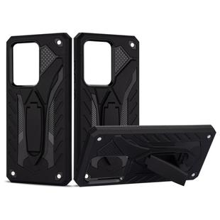 For Galaxy S20 Ultra Shockproof TPU + PC Protective Case with Holder(Black)