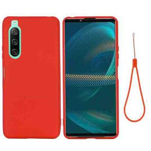 For Sony Xperia 10 IV Pure Color Liquid Silicone Shockproof Phone Case(Red)