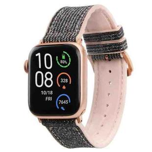 Glitter Starry Sky Watch Band For Apple Watch Series 8&7 41mm / SE 2&6&SE&5&4 40mm / 3&2&1 38mm(Black)