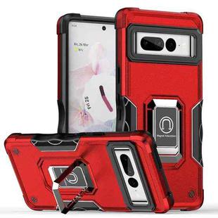 For Google Pixel 7 Pro 5G Ring Holder Non-slip Armor Phone Case(Red)