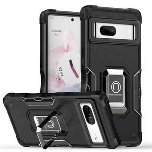 For Google Pixel 7 5G Ring Holder Non-slip Armor Phone Case(Black)