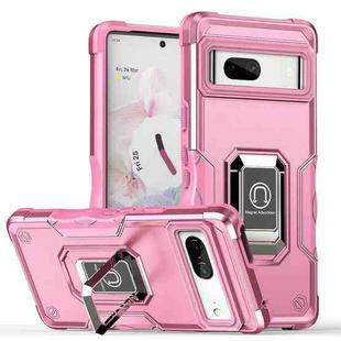For Google Pixel 7 5G Ring Holder Non-slip Armor Phone Case(Pink)