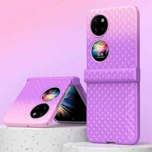 For Huawei P50 Pocket Rainbow Gradient Hinge Shockproof Phone Case(Purple Pink)