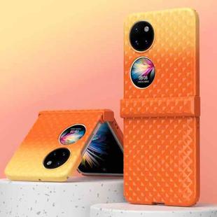 For Huawei P50 Pocket Rainbow Gradient Hinge Shockproof Phone Case(Orange Yellow)