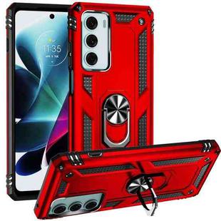 For Motorola Moto G200 5G Shockproof TPU + PC Holder Phone Case(Red)