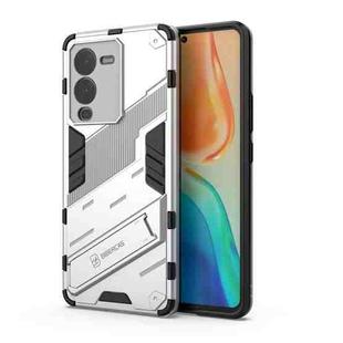 For vivo S15 Punk Armor PC + TPU Phone Case with Holder(White)