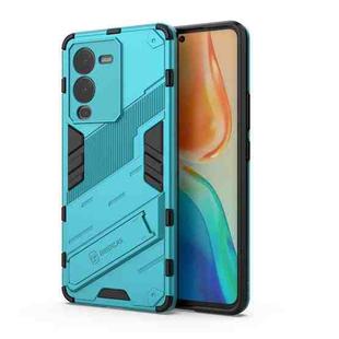 For vivo S15 Punk Armor PC + TPU Phone Case with Holder(Blue)