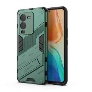 For vivo S15 Pro Punk Armor PC + TPU Phone Case with Holder(Green)