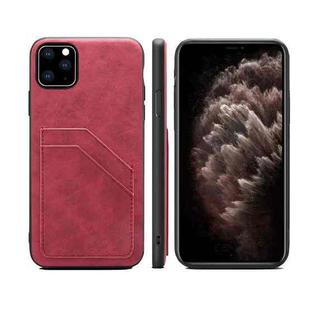 For iPhone 11 Pro Max Card Slots Full Coverage PU+TPU Phone Case (Red)