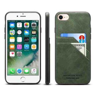 For iPhone SE 2022 / SE 2020 / 8 / 7 Card Slots Full Coverage PU+TPU Phone Case(Green)