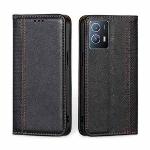 For vivo iQOO U5 Grid Texture Magnetic Flip Leather Phone Case(Black)