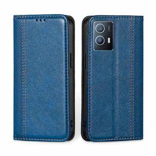 For vivo iQOO U5 Grid Texture Magnetic Flip Leather Phone Case(Blue)