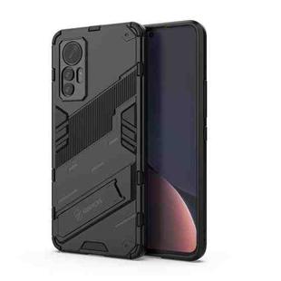 For Xiaomi 12 Lite Punk Armor PC + TPU Phone Case with Holder(Black)