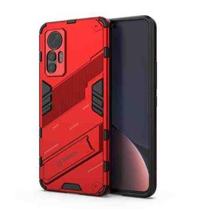 For Xiaomi 12 Lite Punk Armor PC + TPU Phone Case with Holder(Red)