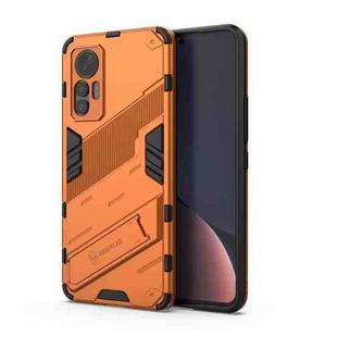 For Xiaomi 12 Lite Punk Armor PC + TPU Phone Case with Holder(Orange)