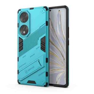 For Honor 70 Punk Armor 2 in 1 PC + TPU Shockproof Case with Invisible Holder(Blue)