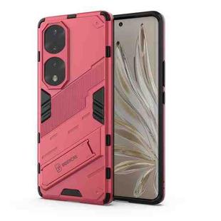 For Honor 70 Pro Punk Armor 2 in 1 PC + TPU Shockproof Case with Invisible Holder(Light Red)