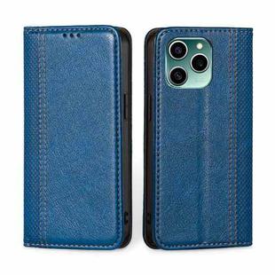 For Honor 60 SE Grid Texture Magnetic Flip Leather Phone Case(Blue)