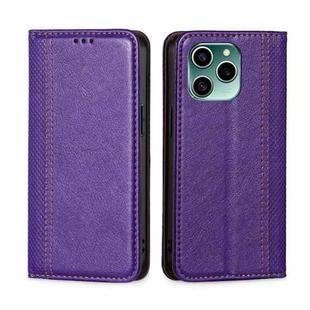 For Honor 60 SE Grid Texture Magnetic Flip Leather Phone Case(Purple)