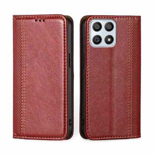 For Honor X30i Grid Texture Magnetic Flip Leather Phone Case(Red)