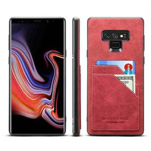 For Samsung Galaxy Note9 Card Slots Full Coverage PU+TPU Phone Case(Red)