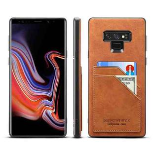 For Samsung Galaxy Note9 Card Slots Full Coverage PU+TPU Phone Case(Brown)